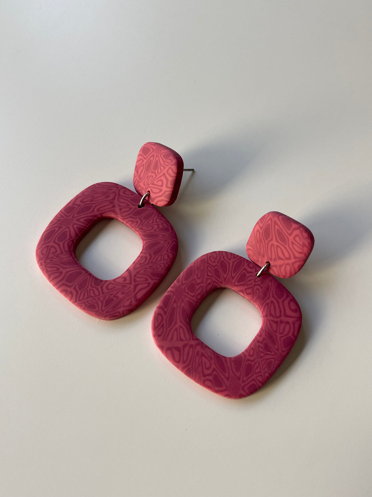 Pendientes grandes rosa